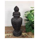 Decorative 2 1/2 FT Carved Cinnabar Ginger Jar