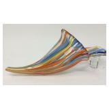 Beautiful hand blown glass cornucopia