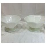 Pair of milk glass bowls