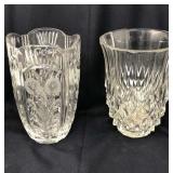 Lot of two crystal 8 inch vases