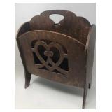Vintage wooden magazine rack