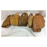 5 baseball mitts