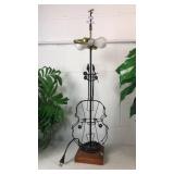Vintage Handmade Wire Violin Lamp
