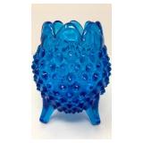 Blue Hobnail Ovoid Vase/ Votive