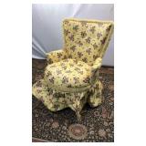 Yellow vintage floral chair