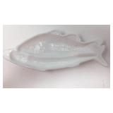 Milk Glass Fish Pickle Dish