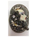 Gypsy Silver Brooch With Jewels