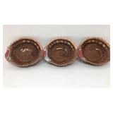 Set of 3 Ceramic Turkey Nut Dishes