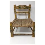 Antique Hand Painted Straw Woven Children