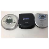 Three Assorted CD Players