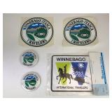 Lot of Vintage Winnebago Stickers & Pins