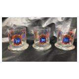Lot of 3 White Horse Cellar Rocks Glasses