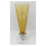 Blenko Style Bubble Amber Glass