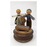 Vintage Swiss Handmade Wooden Music Box Figure
