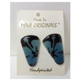 Handpainted Maui originals ceramic earrings