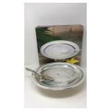 International silver cake platter and trowel