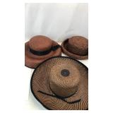 3 Vintage Straw Hats