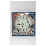 Wooden singing bird clock in box