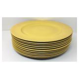 Eight gold lacquerware plates