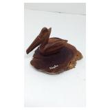 Handmade  pelican wood carving