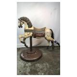 Antique Hand Carved Wooden Carousel Horse