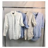 4 long sleeve RALPH LAUREN dress shirts