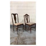 Pair of Vintage Wooden Project Chairs
