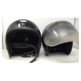 Set of two Bell motorcycle helmets