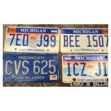 Set of four MI license plates