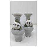 Set of two petite vases