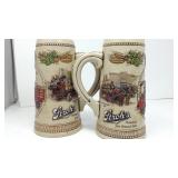 Set of two Strohs steins