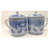 Set of two Chinese tea mugs