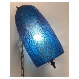 MCM Blue Glass Hanging Swag Lamp