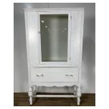 Antique Painted White Hutch Cabinet