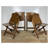 4 American Seating Co 1940s Wooden Folding Chairs