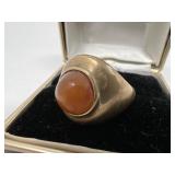 14K Gold Ring w/ Amber Stone