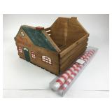 Christmas Candles & Wood Basket