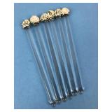 6 Glass Swizzle Sticks