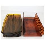 Vtg Plastic Snack Trays & Napkin Holder