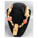 Carved Wooden Bear Necklace