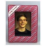 Vintage Fabric I Love My Grandpa Picture Frame