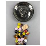 Mixed Colored Glass & Coaster