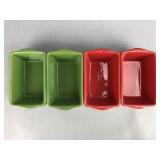 4 New Ceramic Miniature Loaf Pans