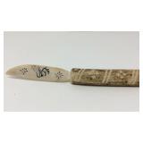 Carved Deer buck antler knife