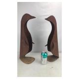 Rusty Metal Penguins Yard  Art