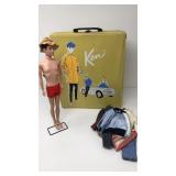 Vintage Barbie Ken Doll W/ Case &  Accessories