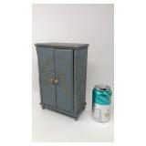 Vintage Wooden Doll Wardrobe Cabinet
