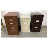 Lot of 3 2-Drawer File Cabinets