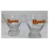 Two Kahlua restaurant glasses