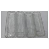 Four glass corn serving trays